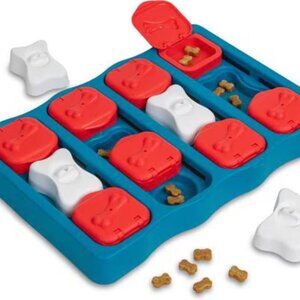 Nina Ottosson by Outward Hound Brick Puzzle Game Dog Toy, Blue & Red